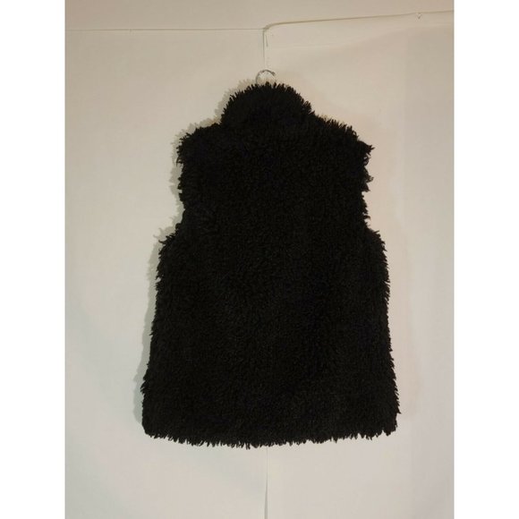 Katie Todd Black Faux Fur Shaggy Vest Size Medium - Picture 7 of 7